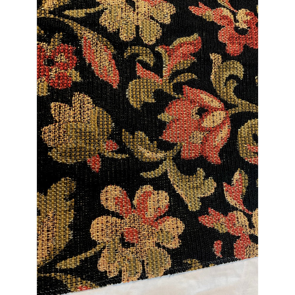 Vintage Floral Heavyweight‎ Fabric red orange flowers upholstery 25" x 25"